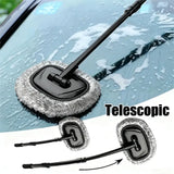 Smartlyo retractable bent bar car wash brush with extendable handle and soft bristles for cleaning vehicles efficiently.