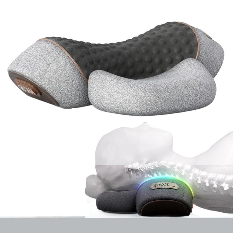 Smartlyo 3-in-1 neck and shoulder pillow massage device for pain relief, featuring ergonomic design and adjustable settings.