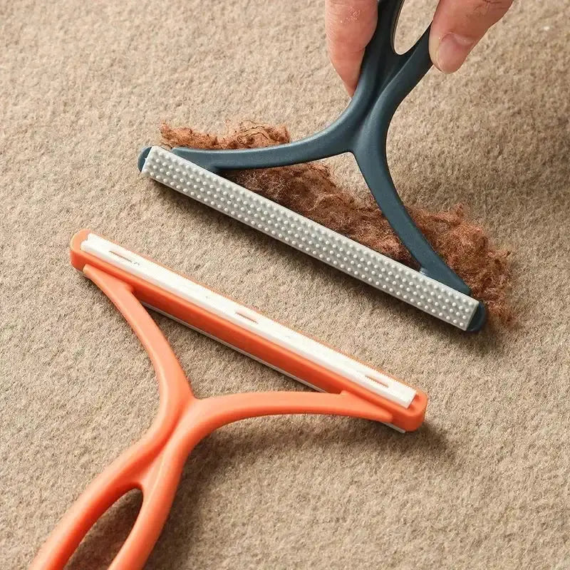 Smartlyo double-sided pet hair remover with textured surfaces for easy hair removal from furniture and clothing.
