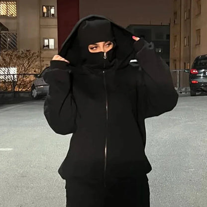 Men's & Women's Double-Layer Hooded Zip-Up Sweatshirt