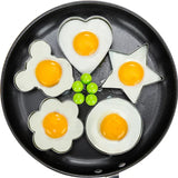 Smartlyo stainless steel heart-shaped fried egg mold and pancake maker for breakfast, omelette rings, kitchen baking tools
