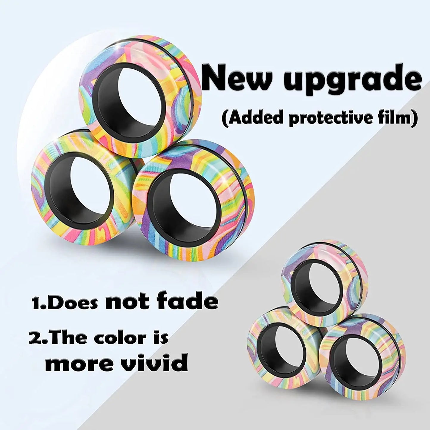 Magnetic Fidget Rings 3pcs – Finger Spinner Stress Relief Set