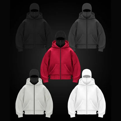 Men's & Women's Double-Layer Hooded Zip-Up Sweatshirt
