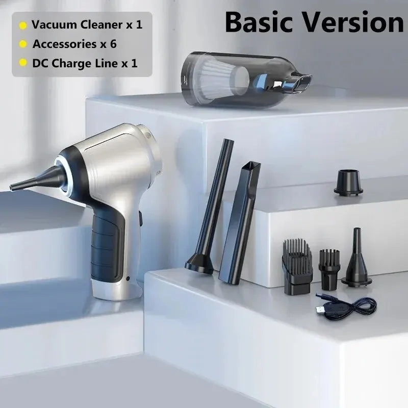 Wireless car vacuum cleaner from Smartlyo, showing the compact cordless design and cleaning nozzle for vehicle interiors.