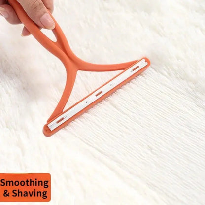 Double-sided pet hair remover by Smartlyo with textured surfaces for effective pet hair removal from furniture and clothing.