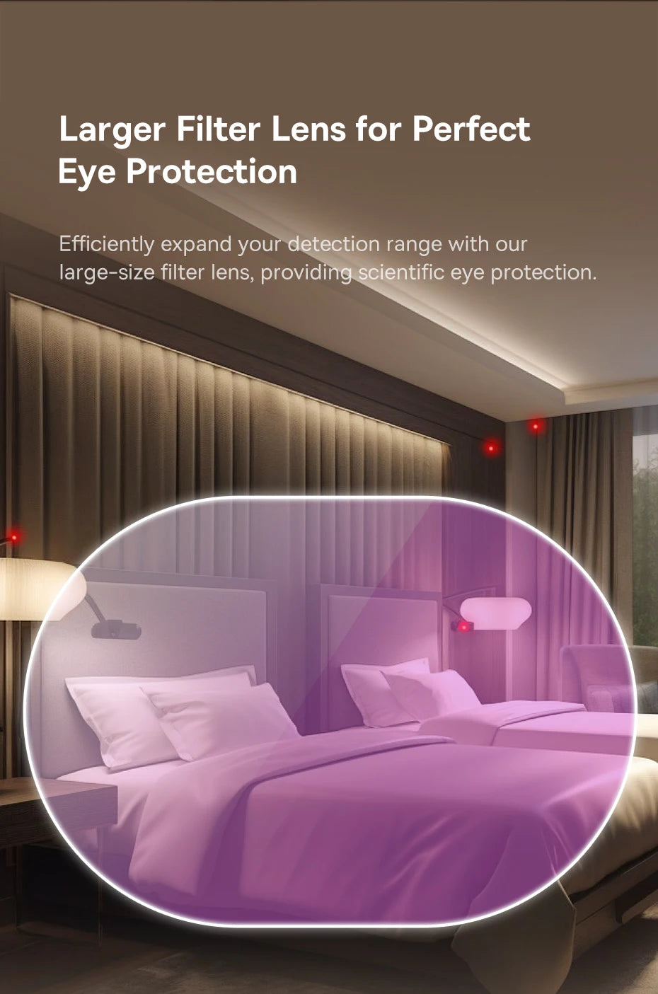 Smartlyo Baseus Camera Detector device with digital display and detection sensors for hidden cameras and spying devices.