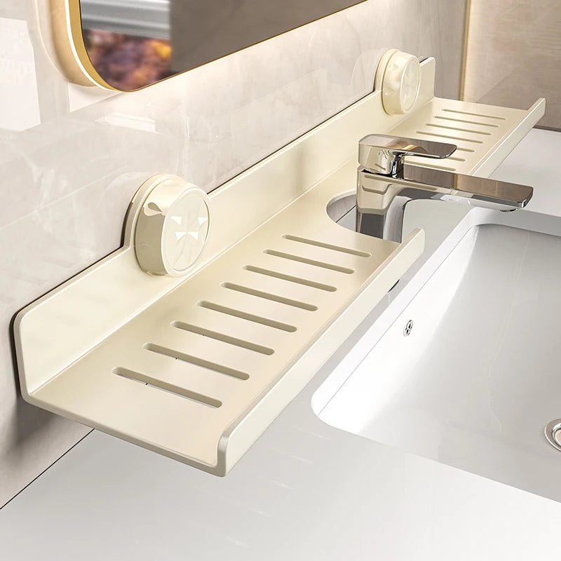 Suction Cup Wall-Mounted Bathroom Shelf (No Drilling)
