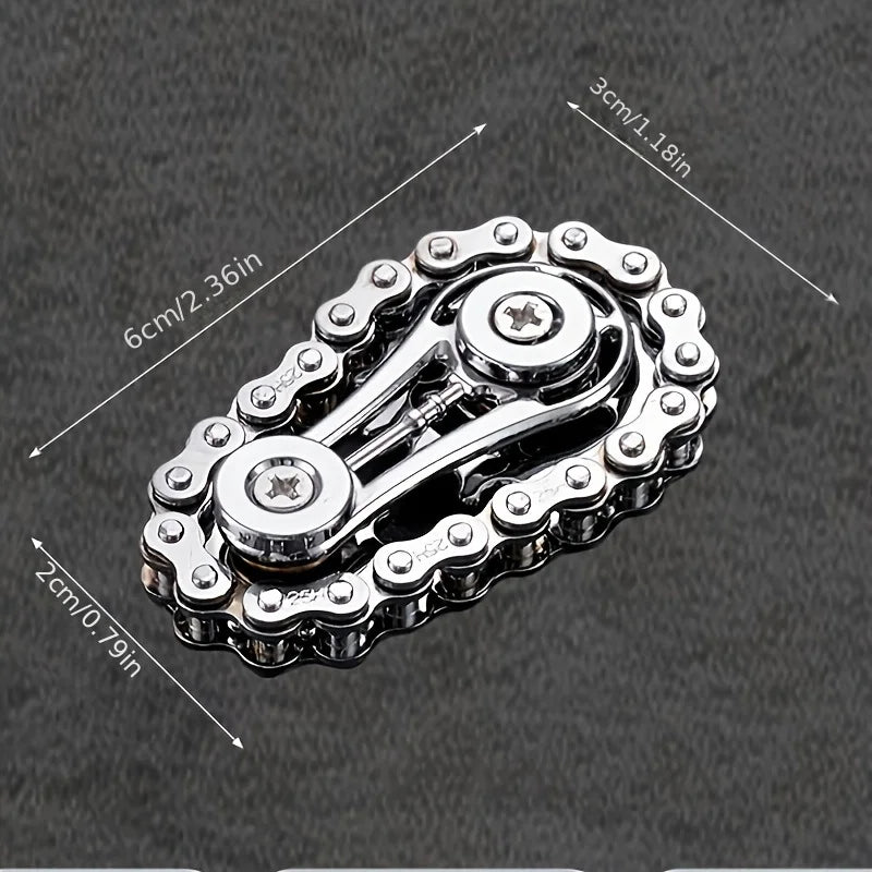 Fingertip Gyro Flywheel Fidget Spinner | Metal Bike Chain EDC Anti-Stress Toy