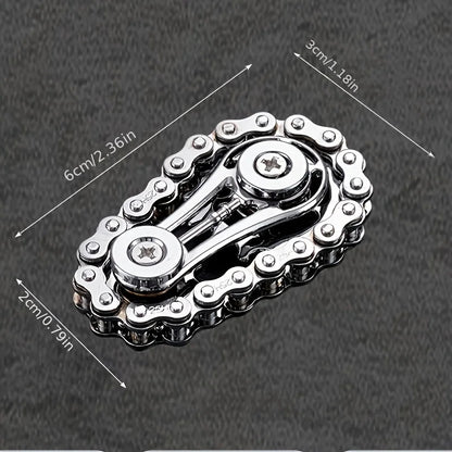Fingertip Gyro Flywheel Fidget Spinner | Metal Bike Chain EDC Anti-Stress Toy