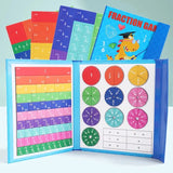 Magnetic fraction puzzles by Smartlyo featuring colorful pieces and numbers for educational learning and hands-on math practice.