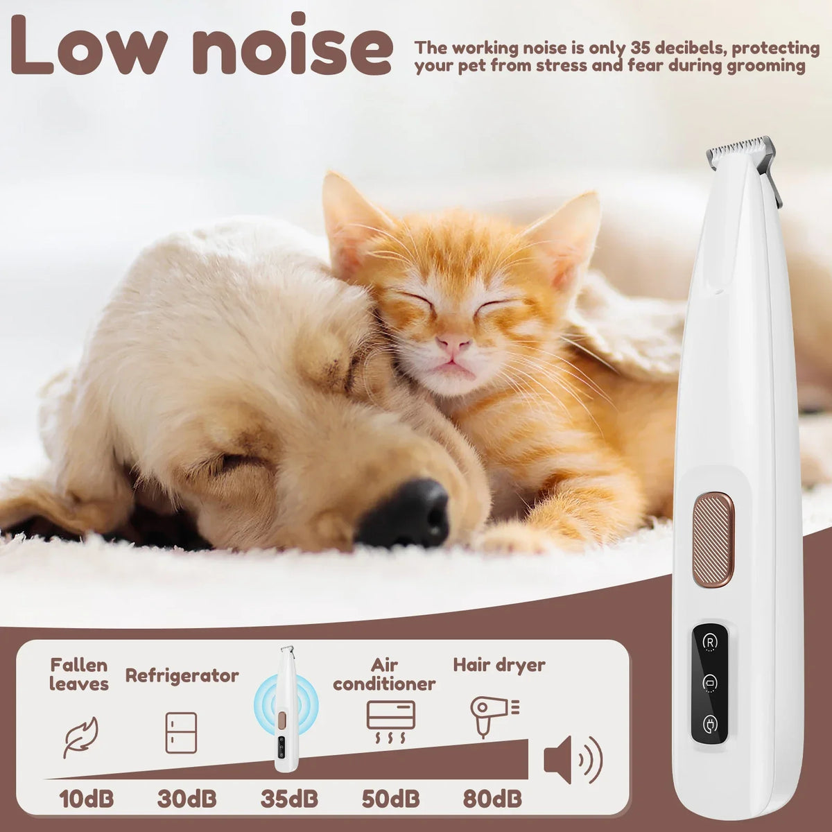 Smartlyo dog paw trimmer with LED light showing its ergonomic design and trimming blades for safe pet nail grooming