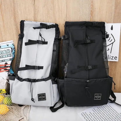 Smartlyo strong nylon dog carrier backpack with adjustable straps and mesh panels for comfortable pet transport.