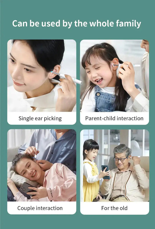 Smartlyo Smart Visual Ear Cleaner with Camera showing the device with a built-in camera for safe ear cleaning and inspection.