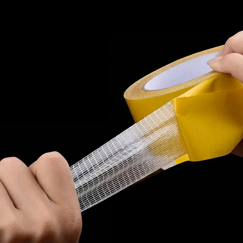 Smartlyo double-sided tape with high viscosity grid fiber for strong adhesion and versatile bonding applications.