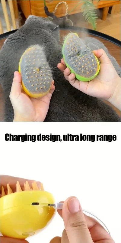 Smartlyo Steam Pet Hair Removal Brush electric spray with ergonomic handle and cleaning head for effective pet hair removal.
