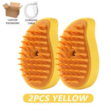Smartlyo steam pet hair removal brush with electric spray, showing the device with steam nozzle and pet hair removal surface.