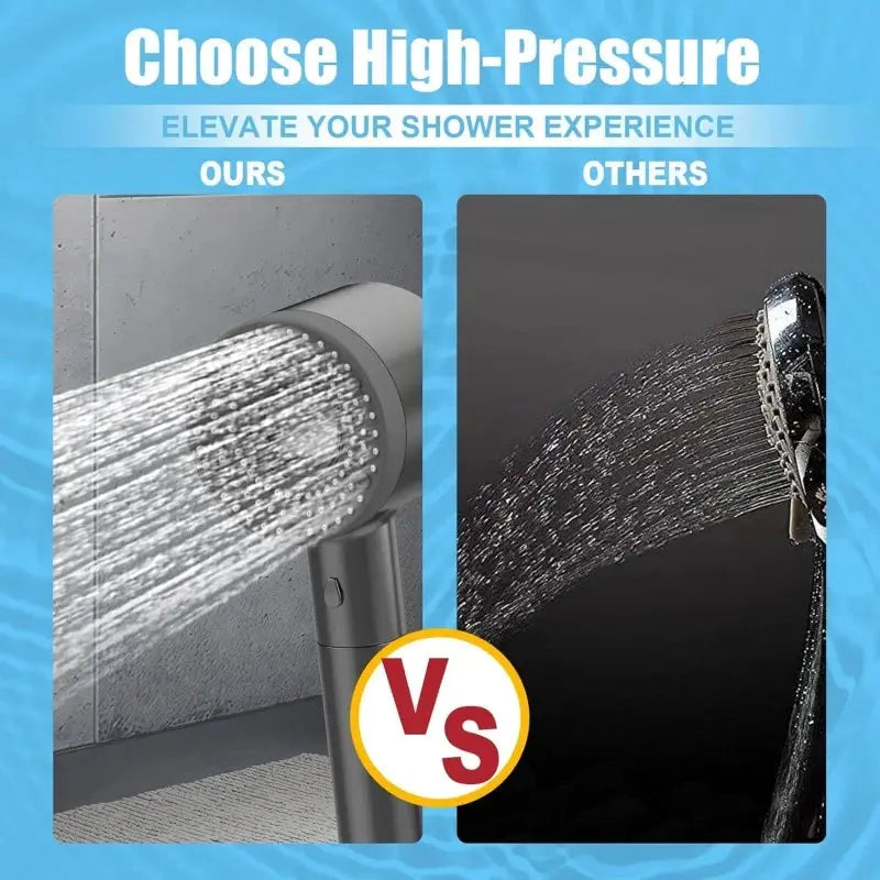 Smartlyo 5 Mode Adjustable Shower Head with multiple spray options, chrome finish, and ergonomic design for a comfortable shower experience.