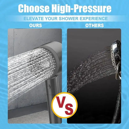 Smartlyo 5 Mode Adjustable Shower Head with multiple spray options, chrome finish, and ergonomic design for a comfortable shower experience.