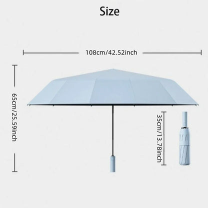 20 Bones 105cm Large Wind & Rain-Resistant Fully Automatic Ring-Buckle UV Protection Umbrella – Reinforced Double-Layer Canopy