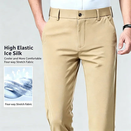 Men's Slim Stretch Wrinkle-Resistant Dress Pants