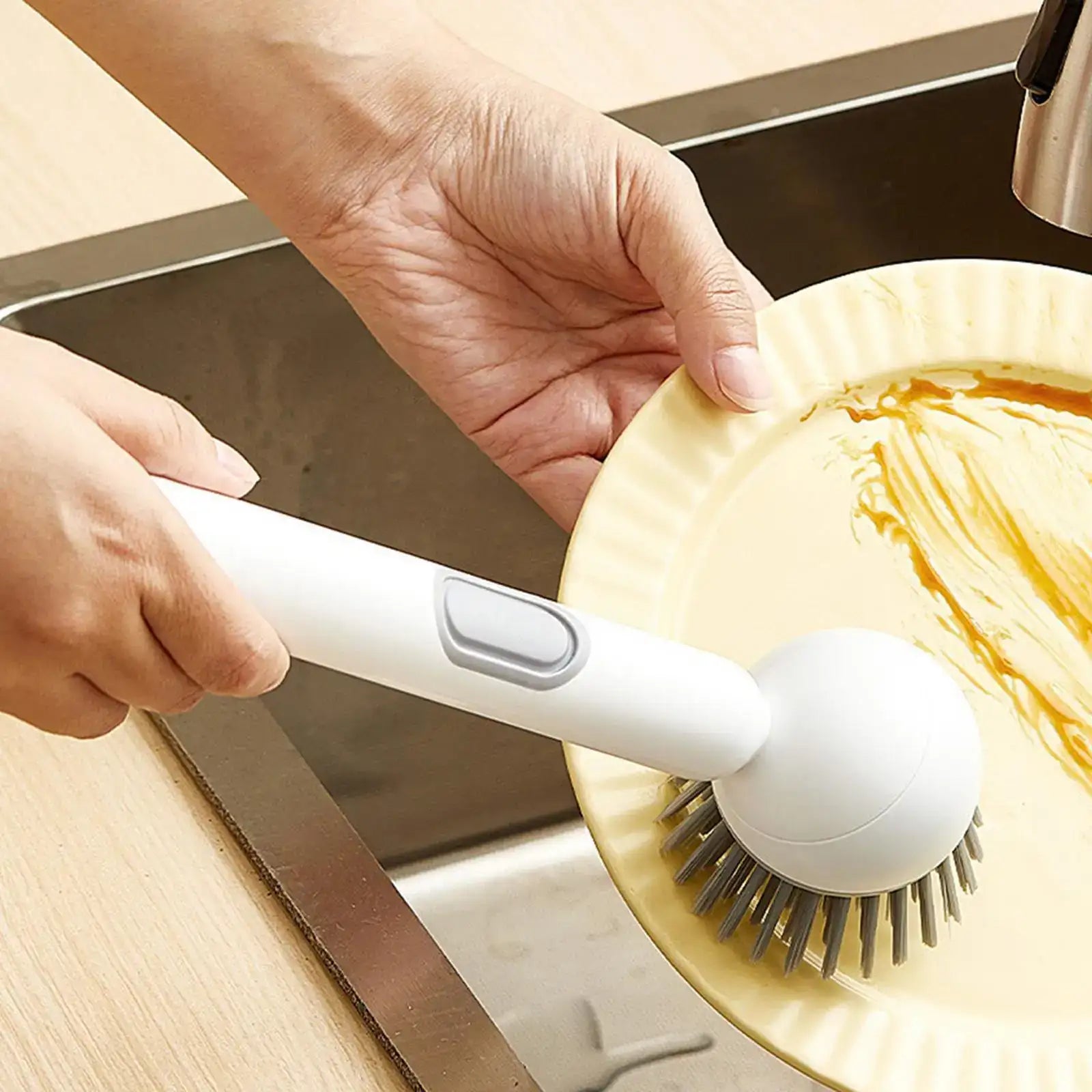 Smartlyo multifunctional kitchen cleaning brush with ergonomic handle and various cleaning heads for versatile kitchen use