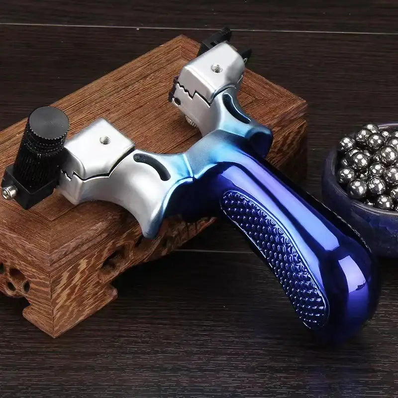 Smartlyo Laser Precision Slingshot with ergonomic grip and durable frame, ready for accurate shooting and outdoor use.