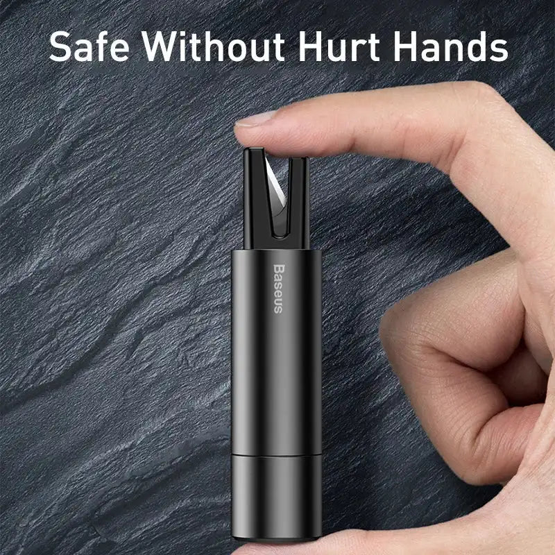 Smartlyo Baseus car window glass breaker safety hammer with durable handle and sharp point for emergency escape.