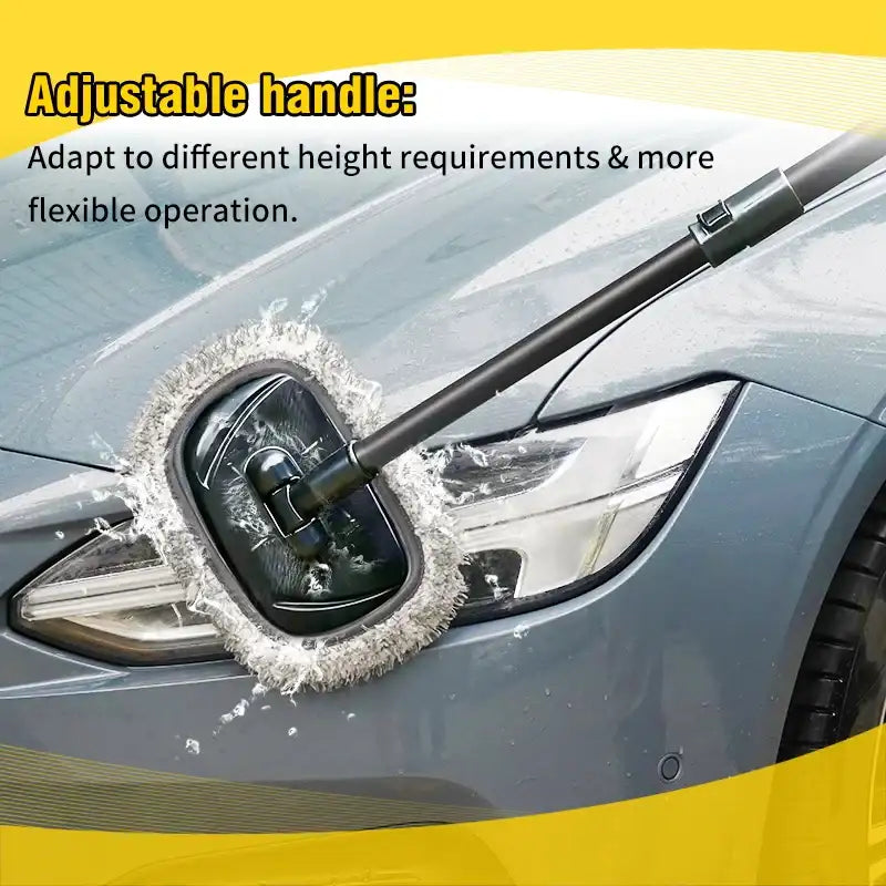 Smartlyo retractable bent bar car wash brush with adjustable handle and soft bristles for efficient vehicle cleaning.