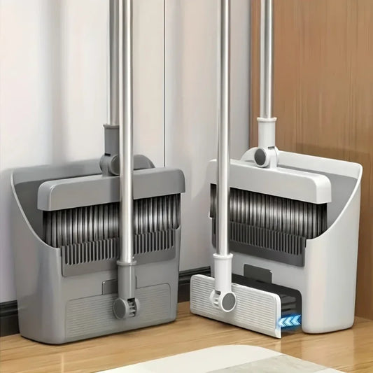 3-in-1 Folding Broom and Dustpan Set Multi Surface Cleaning Kit