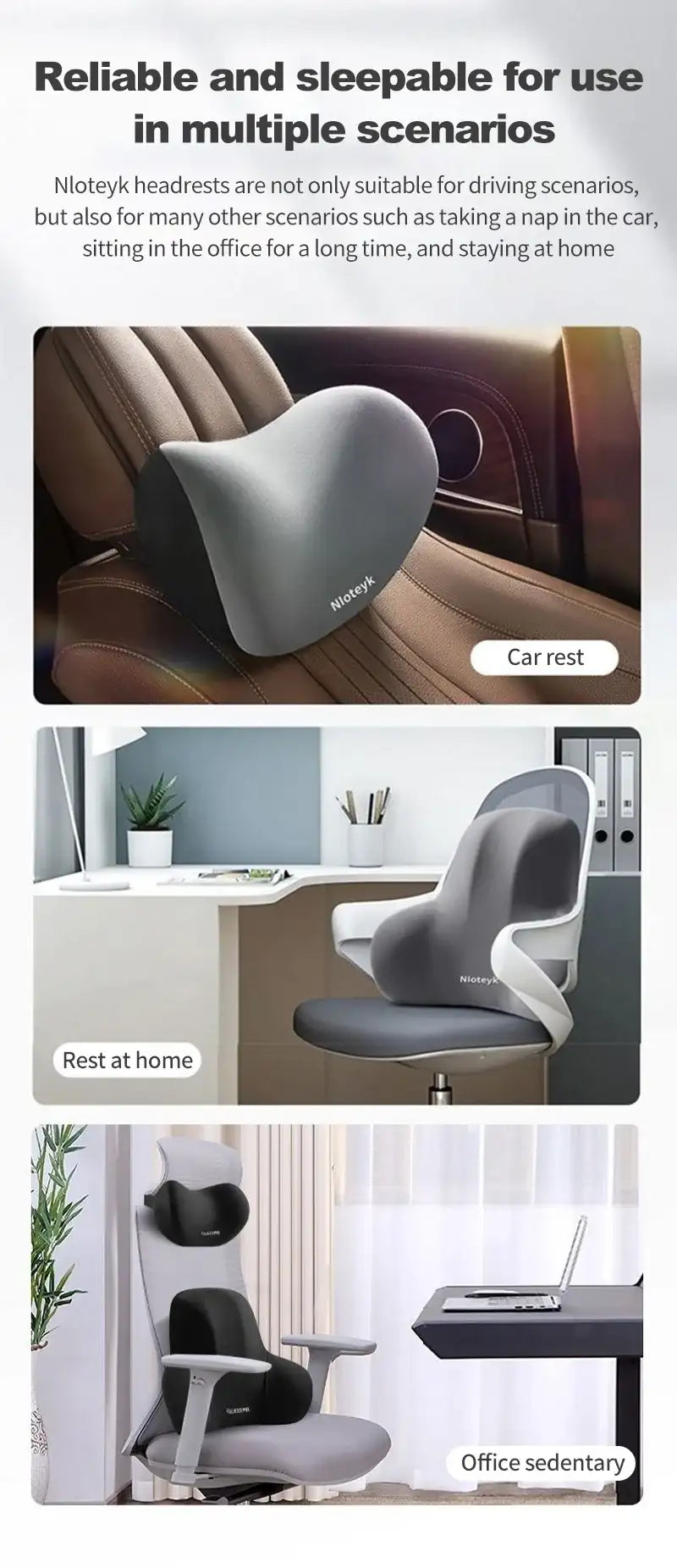Smartlyo car lumbar support back cushion and neck pillow set shown in a vehicle seat for enhanced comfort and posture support.