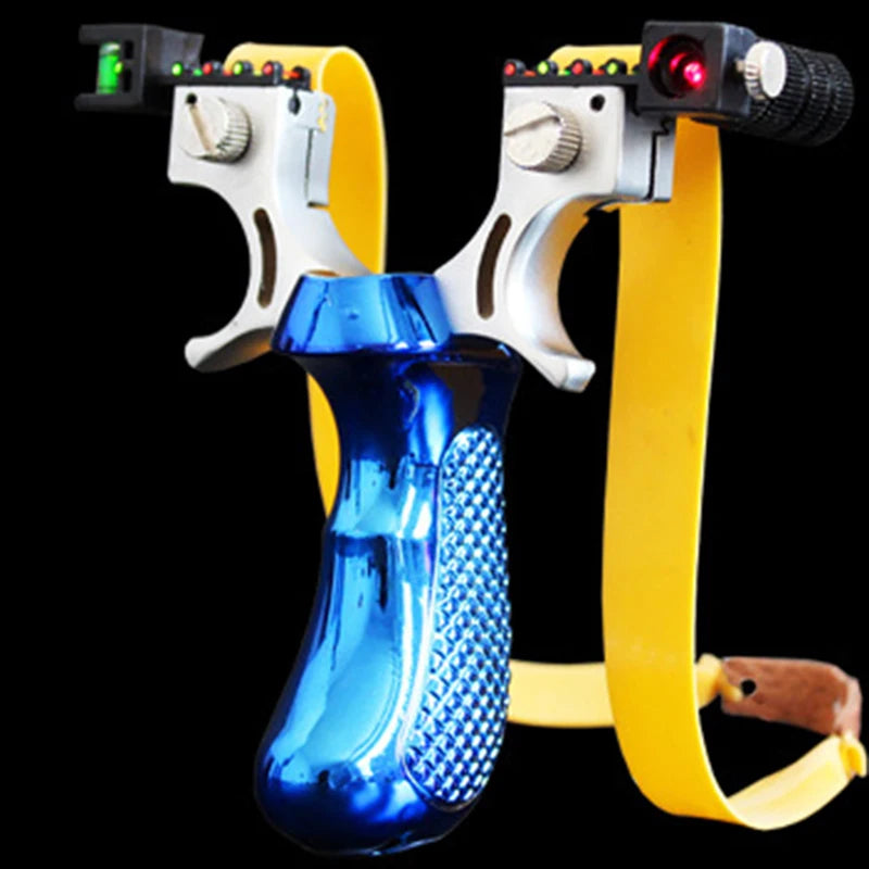 Smartlyo Laser Precision Slingshot with ergonomic grip and sturdy frame, ready for accurate shooting.