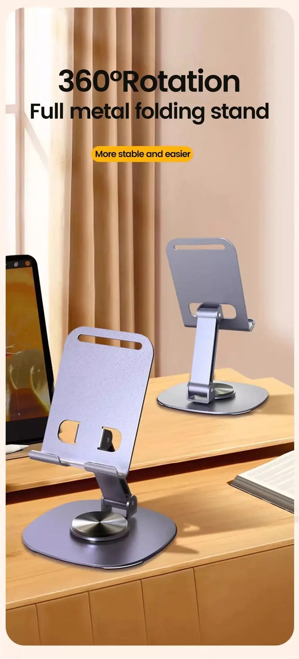Smartlyo Olaf rotating table cell phone holder showcasing a versatile stand for smartphones with adjustable rotation.
