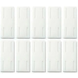 Set of 10 Smartlyo self-adhesive socket holders attached to a wall for organizing electrical outlets.