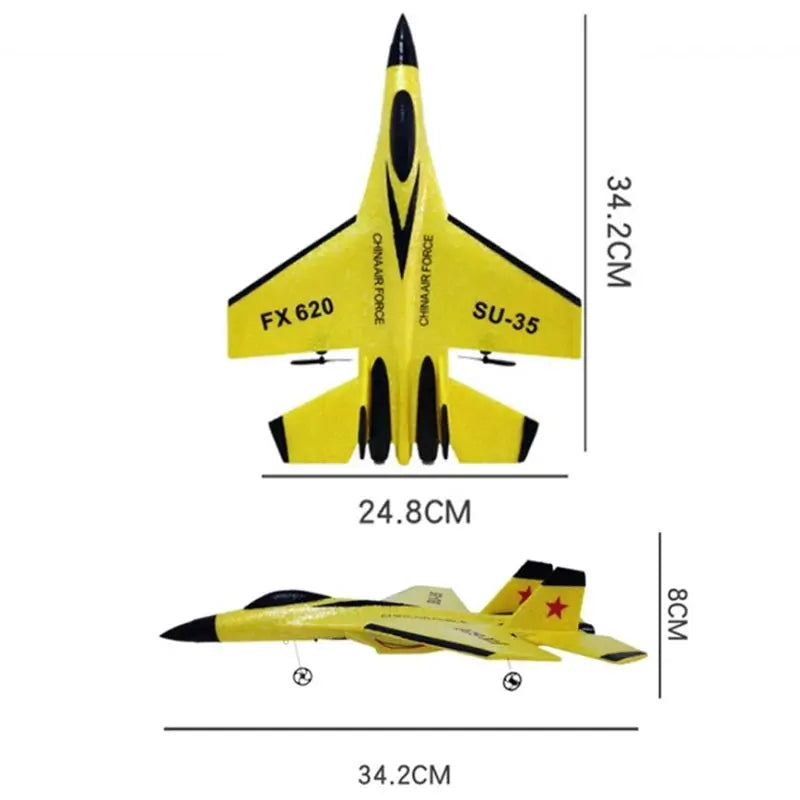 Smartlyo SU35 RC plane toy shown in flight with detailed fuselage and wings, ideal for remote control aircraft enthusiasts.