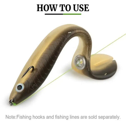 Realistic flexible fishing lure set by Smartlyo featuring multi-colored soft plastic lures for freshwater and saltwater fishing.