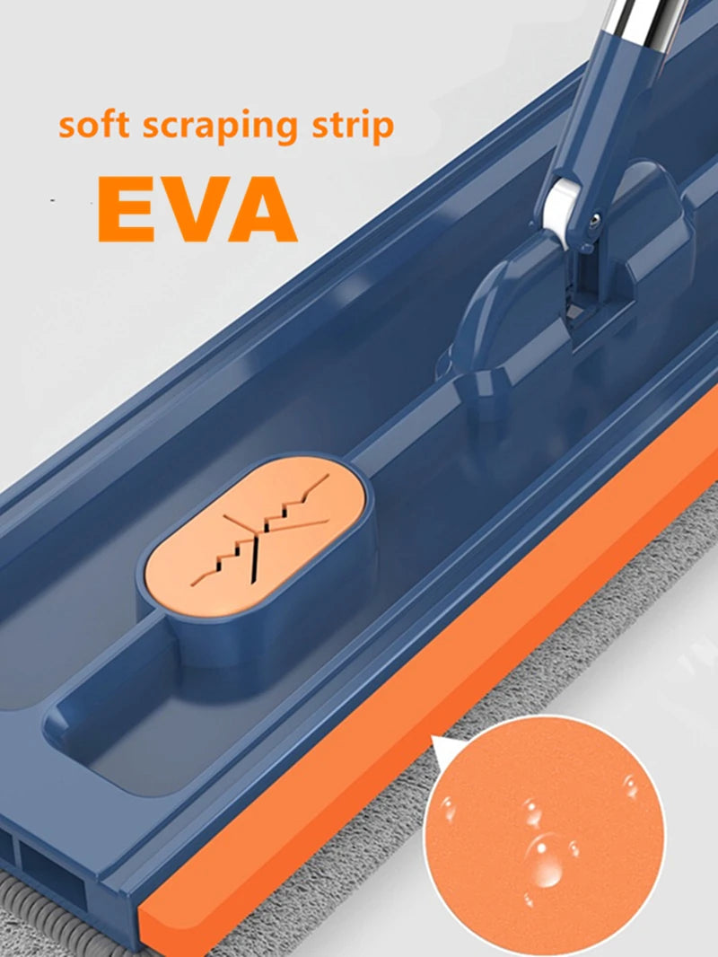 Smartlyo Self-Wringing 360° Flat Mop with adjustable handle and microfiber cleaning surface, ideal for efficient floor cleaning.