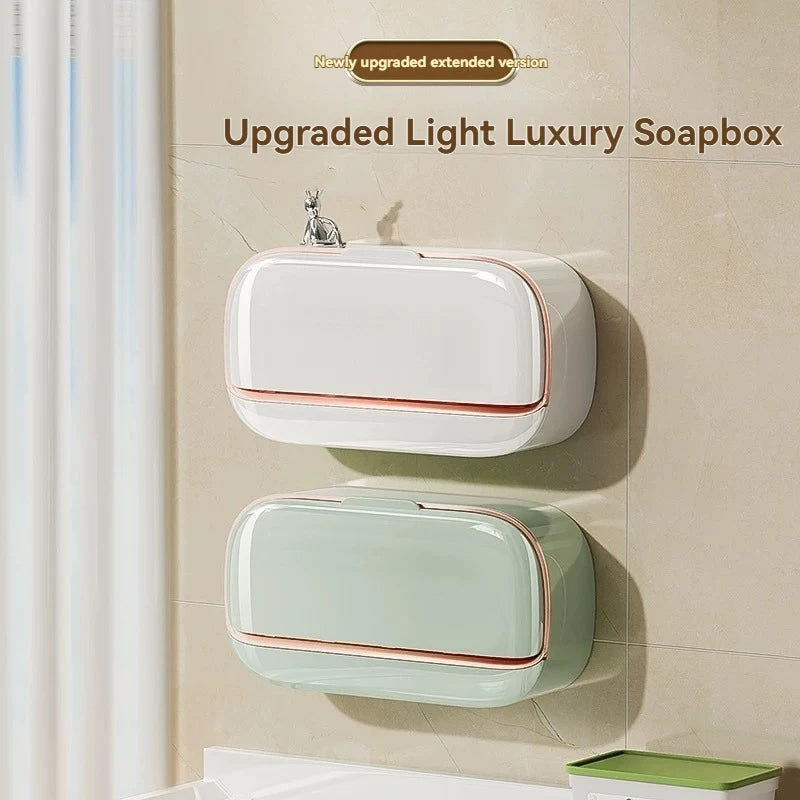 Smartlyo luxury wall-mounted soap holder in sleek metal finish, designed for convenient bathroom or kitchen use.