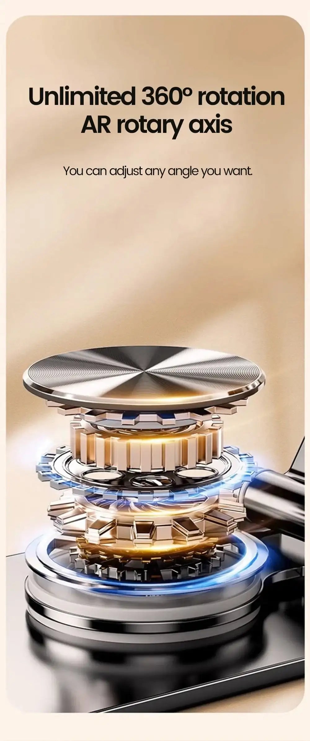 Smartlyo Olaf rotating table cell phone holder with adjustable stand and modern design, ideal for desktop or bedside use