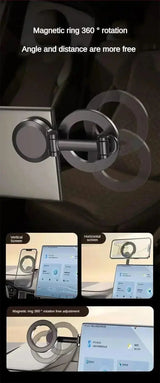 Smartlyo 360° magnetic cell phone holder with strong magnetic grip, adjustable rotation, and sleek design for secure phone mounting.