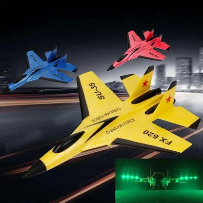 Smartlyo SU35 RC plane toy with detailed design, remote control, and sleek aerodynamic shape for flying fun.