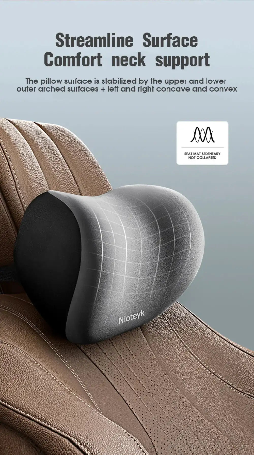 Smartlyo car lumbar support back cushion and neck pillow set, designed for ergonomic comfort during driving.