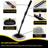 Smartlyo retractable bent bar car wash brush with extendable handle and soft bristles for easy vehicle cleaning.