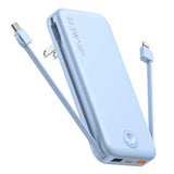 Smartlyo portable charger with built-in cables, compact design for convenient mobile device charging