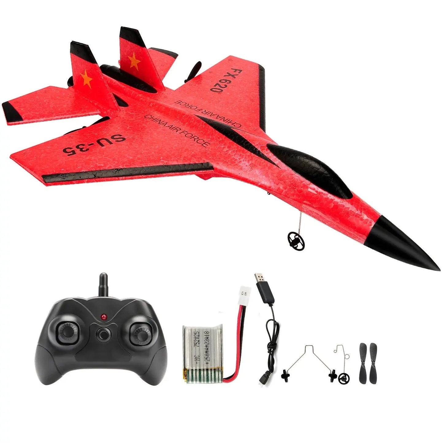 Smartlyo SU35 RC plane toy shown in flight with detailed cockpit and sleek design, ideal for remote control aircraft enthusiasts.