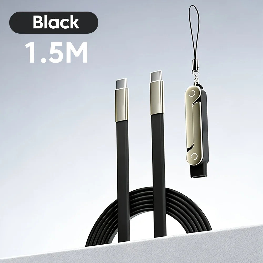 2-in-1 240W USB-C Cable & Foldable Bracket – Fast Charge + Phone/Tablet Stand