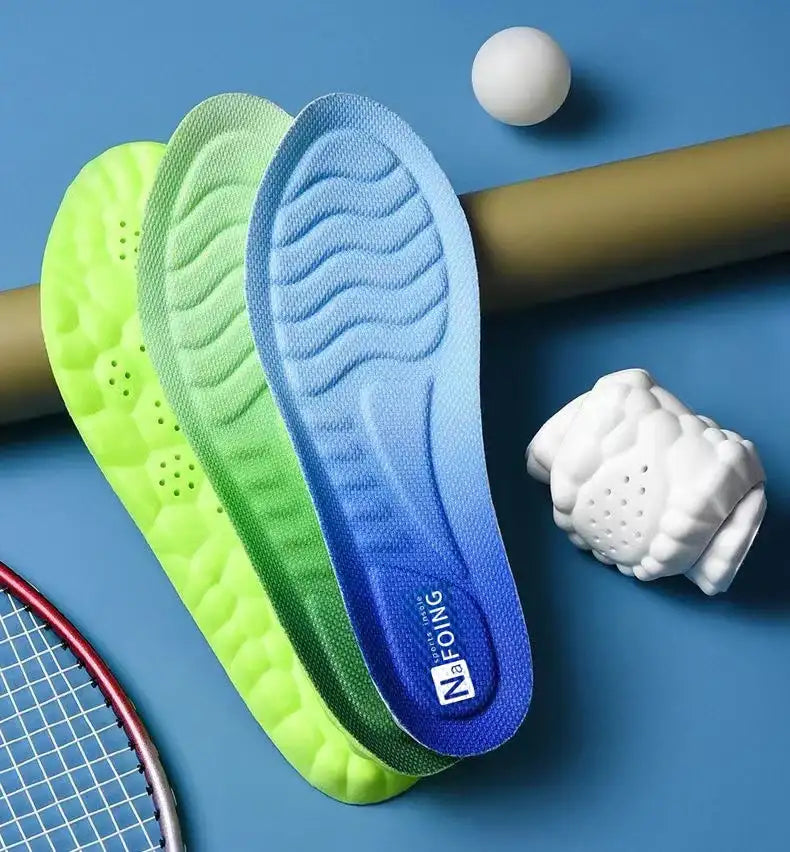 Smartlyo breathable shock absorption running insoles with orthopedic support and cushion for comfortable athletic footwear.