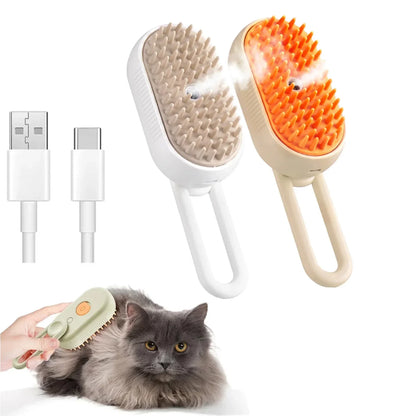 Smartlyo Steam Pet Brush 3-in-1 with ergonomic handle and adjustable settings for gentle pet grooming and deshedding.