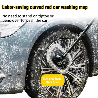 Smartlyo retractable bent bar car wash brush with ergonomic handle and soft bristles for effective vehicle cleaning.