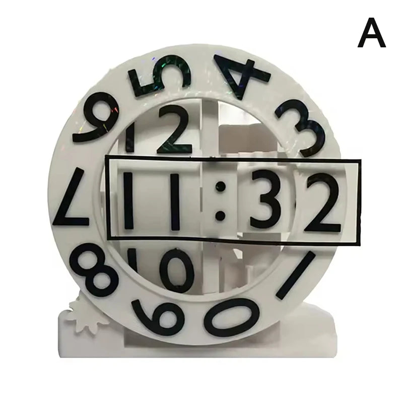 3D printed triaxial clock with rotating numeric display, showcasing a modern, innovative design by Smartlyo.