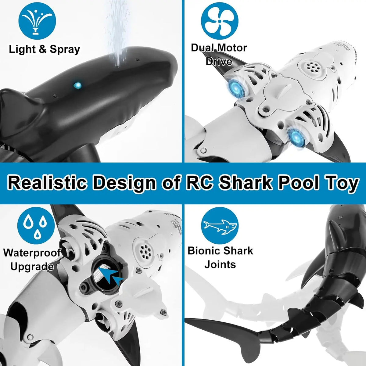 Smart RC Shark whale Spray Water Toy
